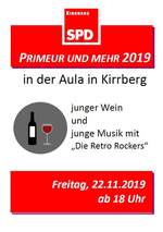 Einladung zum Primeurfest 2019 der SPD Kirrberg